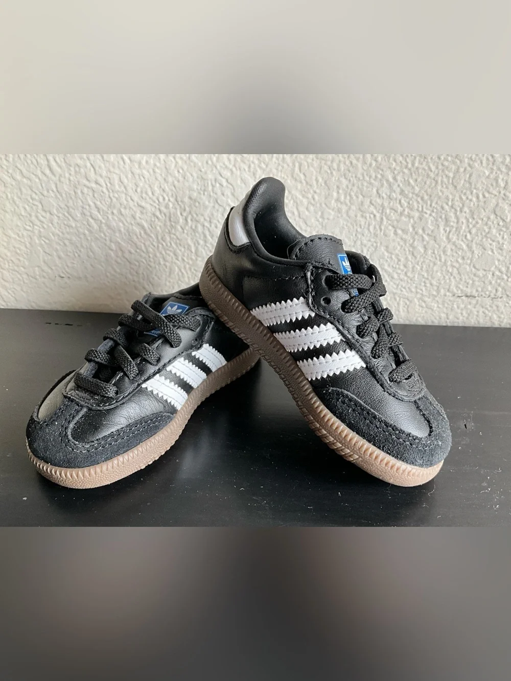 Adidas Baby Samba Original OG Black White with Gum Sole Sneakers Size 5